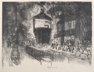 Casting Shells, 1917. af Joseph Pennell