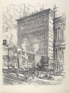 Rådhuspladsen og Wanamaker-bygningen af Joseph Pennell