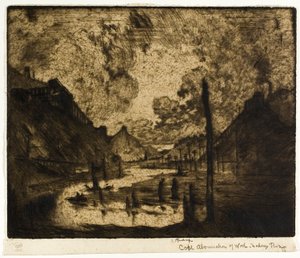 Kul - Arbejdets vederstyggelighed, Mahanoy River af Joseph Pennell