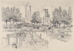 Kulminer, Monceau, Frankrig, 1911. af Joseph Pennell