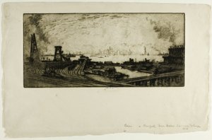 Coal Wharves, Staten Island, nr. II af Joseph Pennell