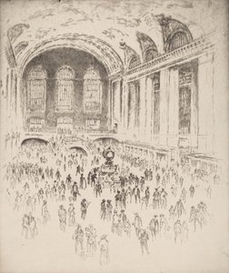 Concourse, Grand Central, New York, 1919. af Joseph Pennell
