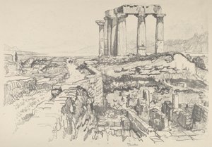 Korinth, mod Golfen, 1913. af Joseph Pennell