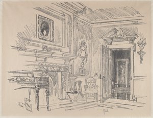 Tegnestue i Cliveden, 1912. af Joseph Pennell