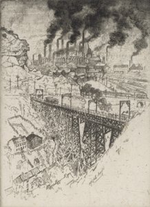 Edgar Thomson Works, Bessemer, 1909. af Joseph Pennell