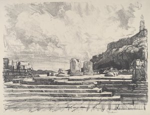 Eleusis, templets fortov, 1913. af Joseph Pennell