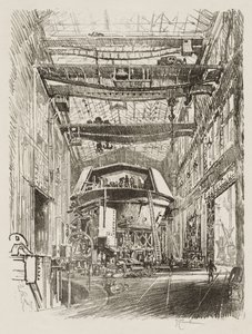 Engelsk krigsarbejde: Building the Great Turret af Joseph Pennell