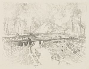 Engelsk krigsarbejde: Munition Town af Joseph Pennell
