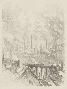 Engelsk krigsværk: Munitions City, nr. 1 af Joseph Pennell