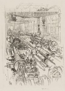 Engelsk krigsarbejde: The Gun Shop af Joseph Pennell