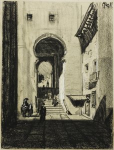 Indgang til Zocodover, Toledo af Joseph Pennell