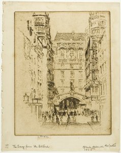 Indgang til Savoy Hotel af Joseph Pennell