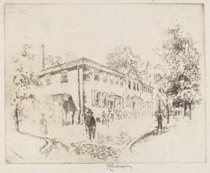 Fourth Street, Meeting House, Philadelphia af Joseph Pennell