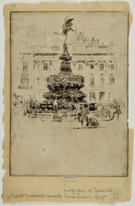 Gilberts monument, Piccadilly Circus af Joseph Pennell