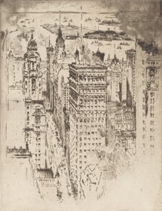 Gylden gesims, nr. II, 1915. af Joseph Pennell