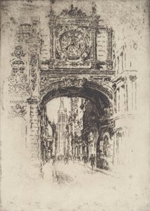Stort ur, Rouen, 1907. af Joseph Pennell
