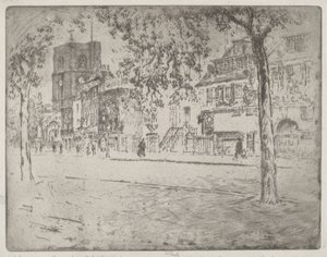 Hus, hvor Whistler døde, 1904. af Joseph Pennell
