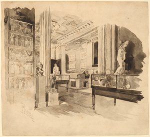 Interiør, Fitzwilliam Museum af Joseph Pennell