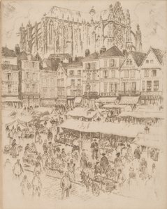 Place, Beauvais, 1907. af Joseph Pennell