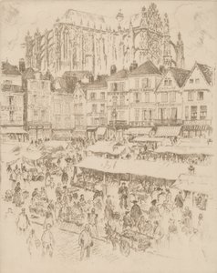 Place, Beauvais, 1907. af Joseph Pennell