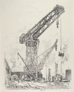 Fremstillet i Tyskland, Den Store Trane, 1916. af Joseph Pennell