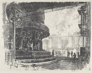 Fremstilling af råjern, 1916. af Joseph Pennell