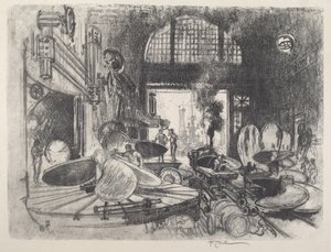 Fremstilling af propelblade, 1917. af Joseph Pennell