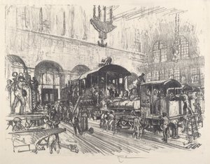 Fremstilling af krigslokomotiver, 1917. af Joseph Pennell