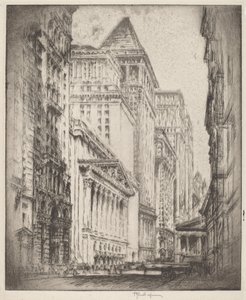 New York Stock Exchange af Joseph Pennell