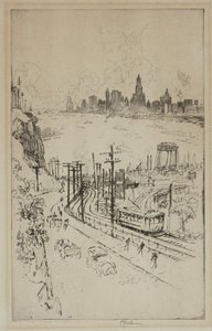 New York, fra New Jersey af Joseph Pennell