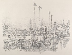 Oberbaum Bridge, Berlin, 1921. af Joseph Pennell