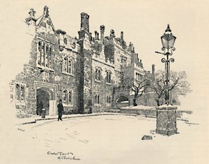 Old Charterhouse: The Masters Court, 1886 af Joseph Pennell