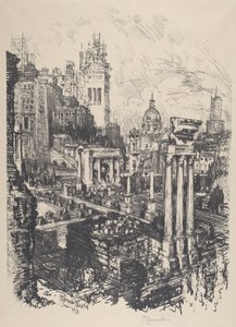 Det gamle og det nye Rom, Victor Emanuel-monumentet, 1911. af Joseph Pennell