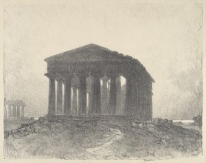 Paestum, Aften, 1913. af Joseph Pennell