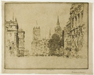 Parliament Street, Westminster af Joseph Pennell