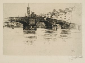 Ponte Santa Trinita, Firenze af Joseph Pennell