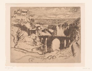 Alcantara-broen i Toledo St. Martins bro, Toledo af Joseph Pennell
