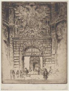 Puerta Bisagra, Madrids port, Toledo af Joseph Pennell