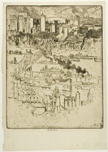 Jernbanestation, Pittsburgh af Joseph Pennell