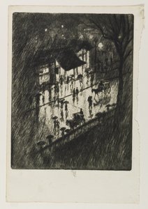 Rainy Night, Charing Cross Shops, 1903 af Joseph Pennell