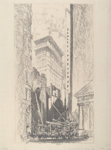 Ombygning af Broad Street, 1910. af Joseph Pennell