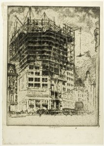 Genopbygning af Fifth Avenue af Joseph Pennell