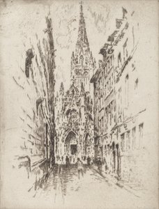 Saint Maclou, Rouen, 1907. af Joseph Pennell