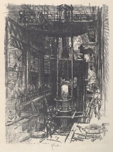 Shaping a Gun from a Ingot, 1917. af Joseph Pennell