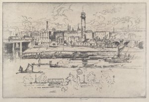 Shot Tower mellem Broerne af Joseph Pennell