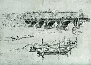 Somerset House, 1928. af Joseph Pennell