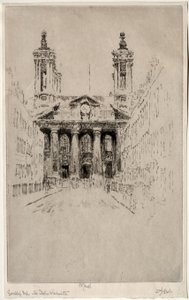 St. Johns, Westminster, 1895. af Joseph Pennell