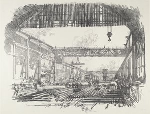 Stålstænger til skaller, 1916. af Joseph Pennell