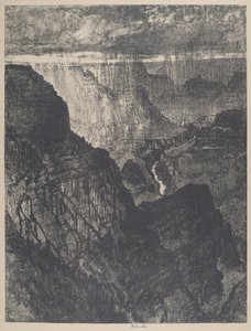 Storm i Grand Canyon af Joseph Pennell