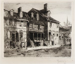 Gadefejere, gamle huse af Joseph Pennell